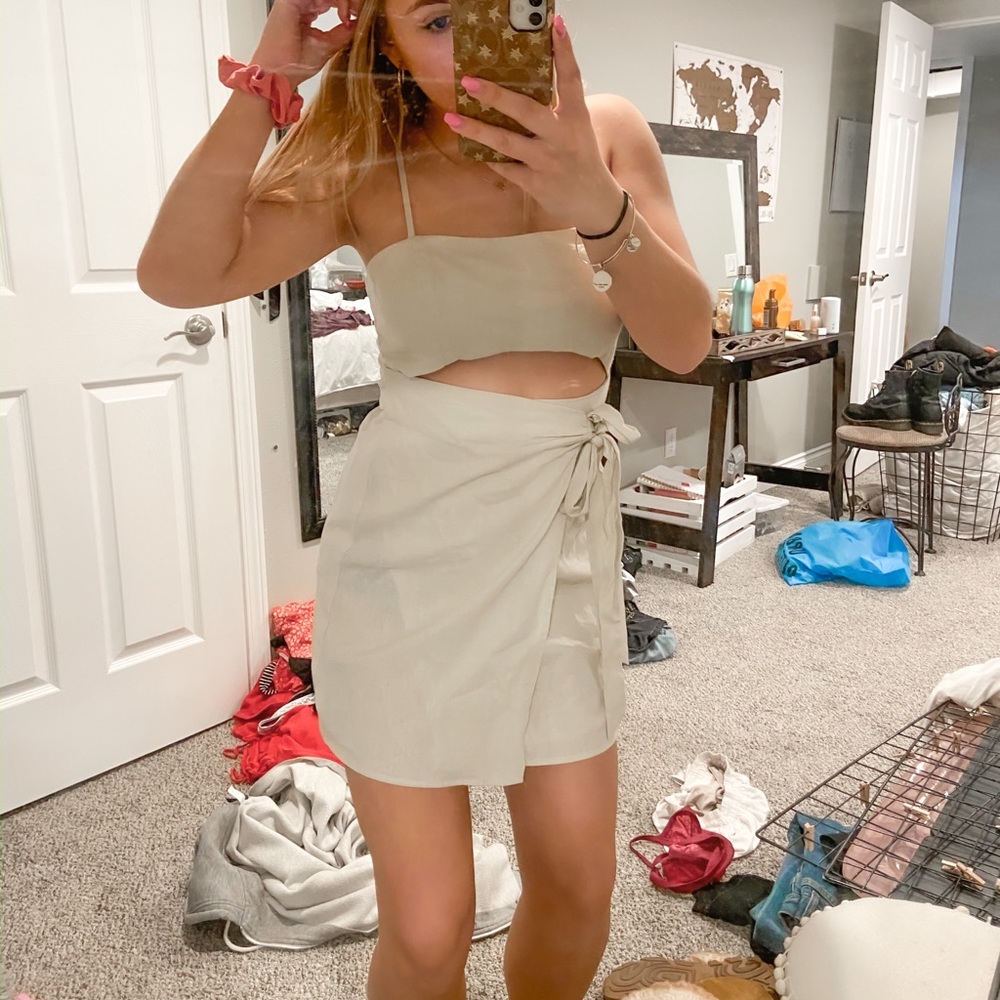 tan dress OBO